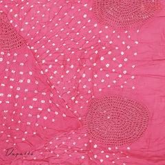 Pink Crushed Bandhini Cotton Dress Material