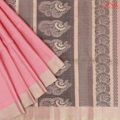 Flamingo Pink Soft Silk Saree