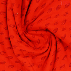 Crimson red Cotton Print Running Material