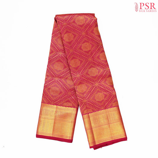 Cerise Pink Kanchipuram Jacquard Silk Saree