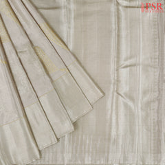 Silver Beige Kanchipuram Silk Saree
