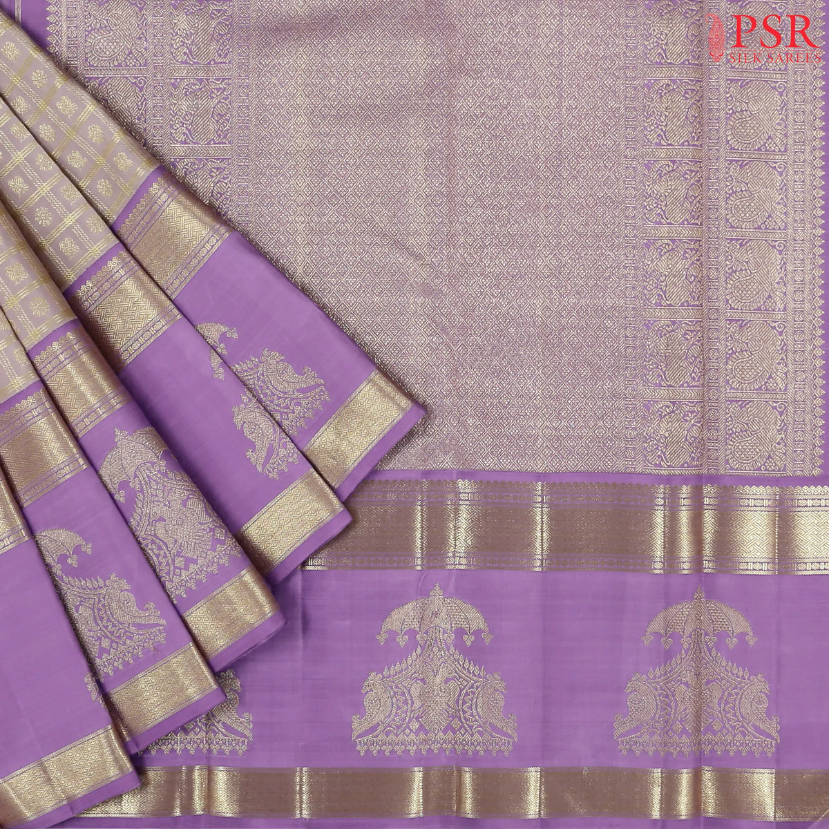 Light Mauve Pink Kanchipuram Silk Saree