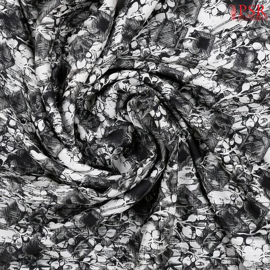 Black & White Modal Silk Saree