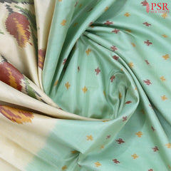 Mint Green Pochampally Patola Silk Saree