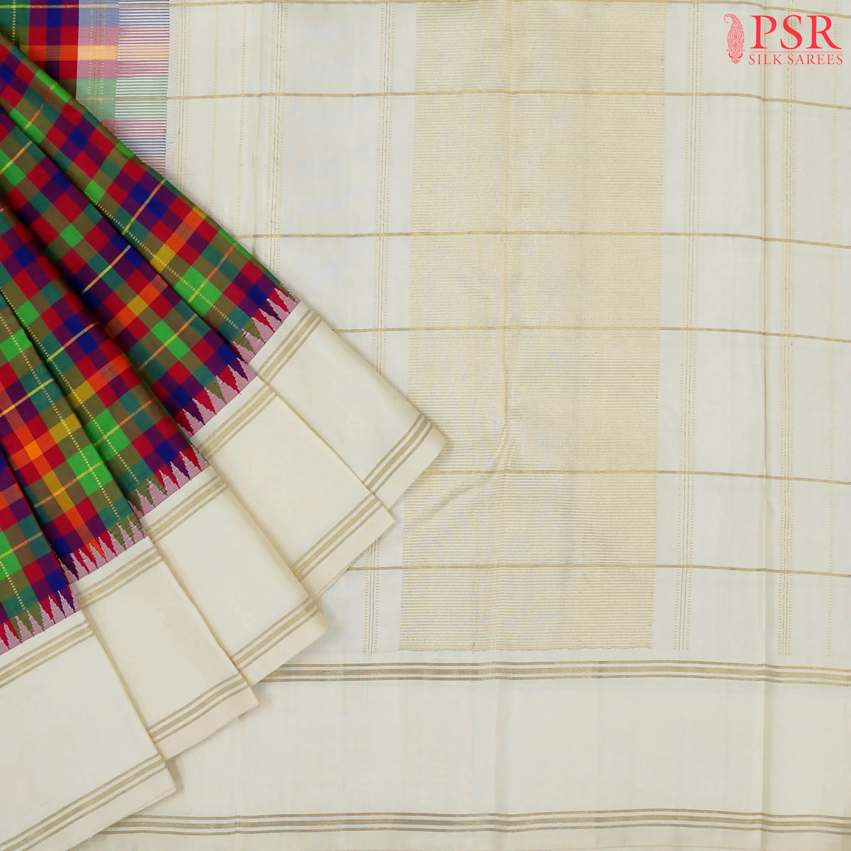 Multicolor Kanchipuram Silk Saree