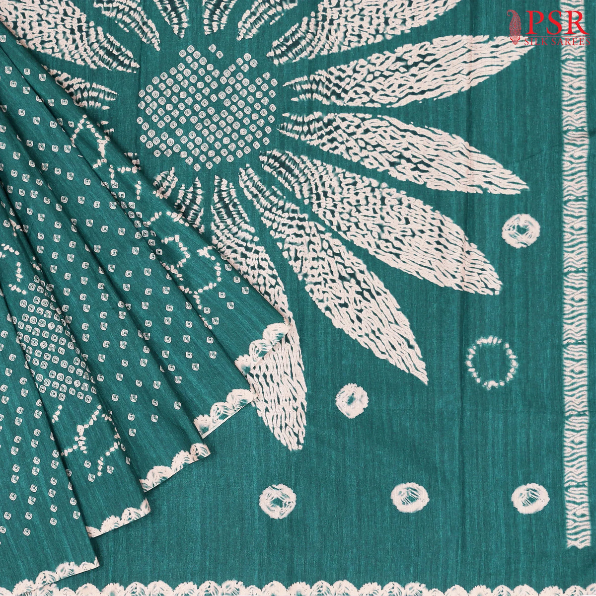 Dark Turquoise Semi Tussar Saree