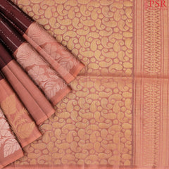 Mahogany Brown Soft Silk Mix Saree