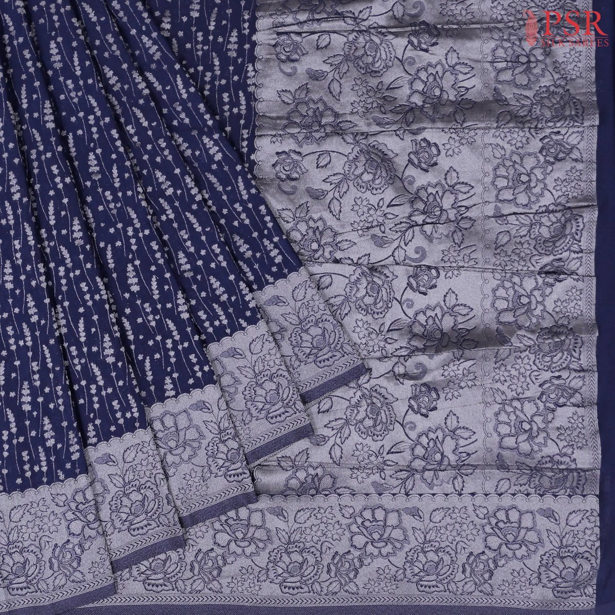 Navy Blue Georgette Saree
