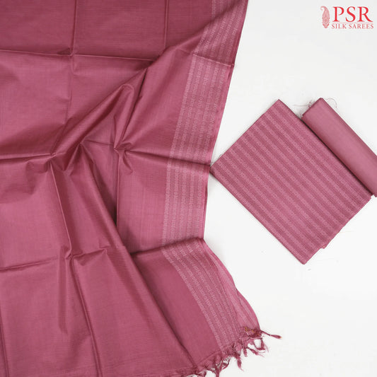 Onion Pink Semi Tassar Dress Material