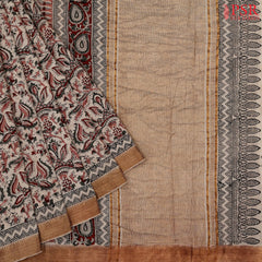 Sepia Beige Mangalagiri Cotton Saree