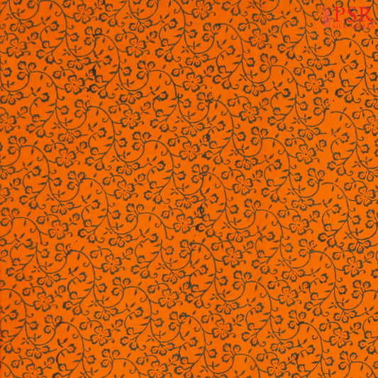 Orange Cotton Print Running Material