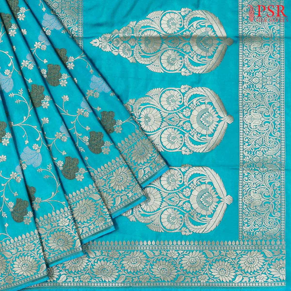 Chintamani Blue Banaras Art Silk Saree