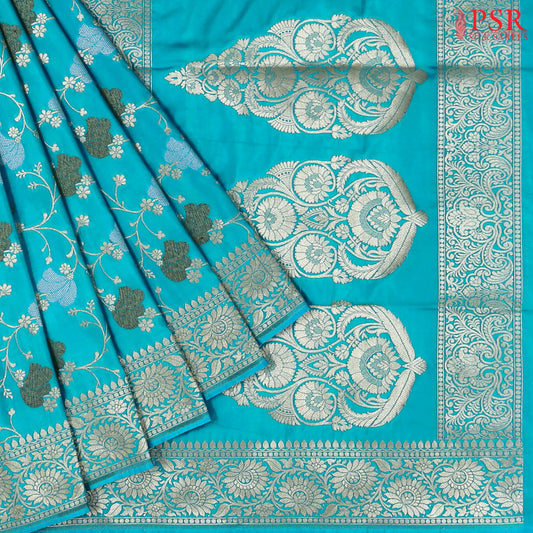 Chintamani Blue Banaras Art Silk Saree