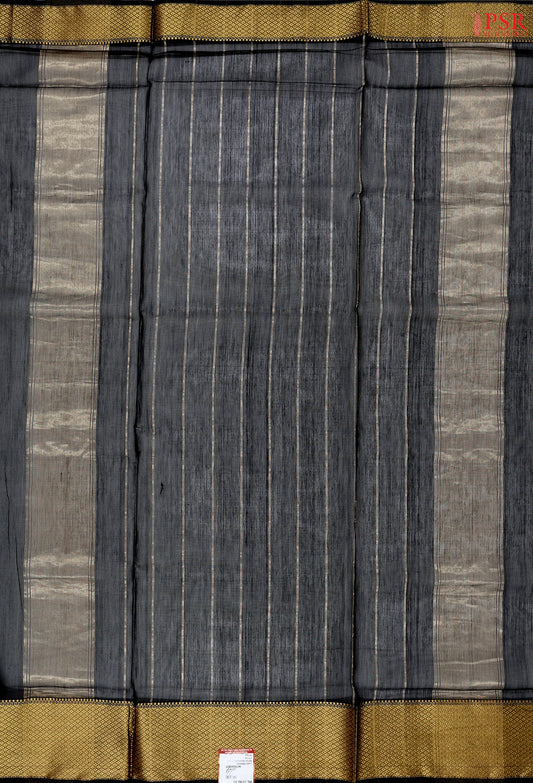 Black Maheshwari Silk Cotton Saree