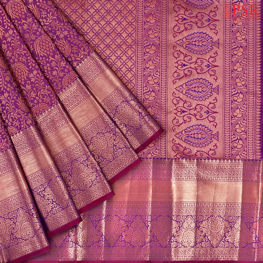 Boysenberry Purple Kanchipuram Silk Saree