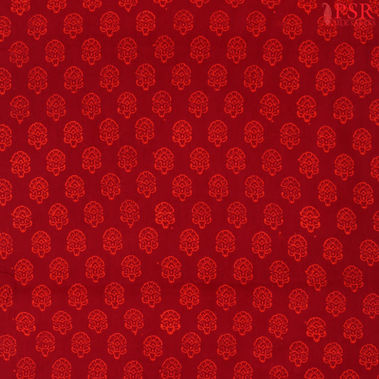 Burgundy Cotton Print Running Material