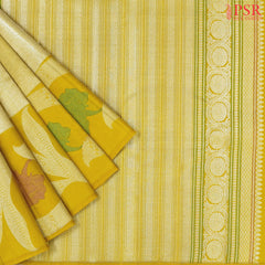 Tuscany Yellow Kanchipuram Jacquard Tissue Silk Saree