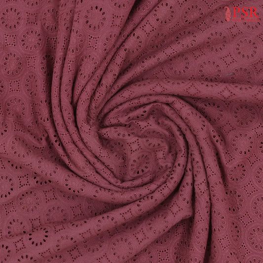 Rich Maroon Hacoba Embroidery Running Material