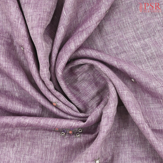 Lilac Purple Linen Saree