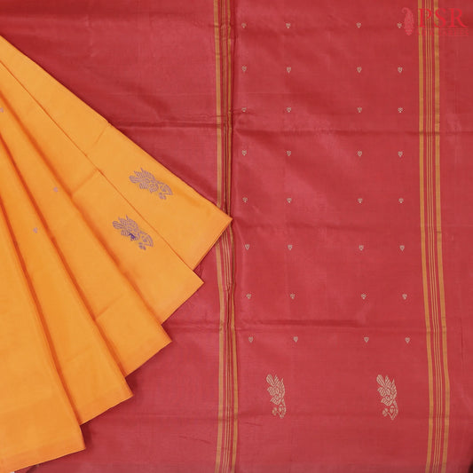 Fire Yellow Vazhainaar Silk Saree