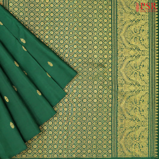 Dark Green Kanchipuram Silk Saree