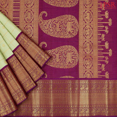 Pastel Pistachio Kanchipuram Jacquard Silk Saree
