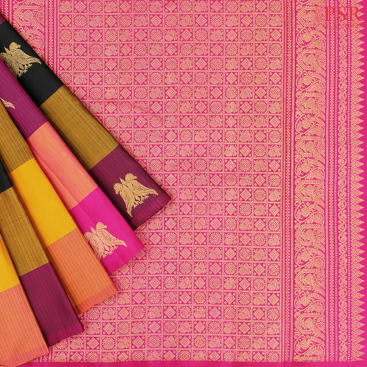 Multicolor Kanchipuram Silk Saree