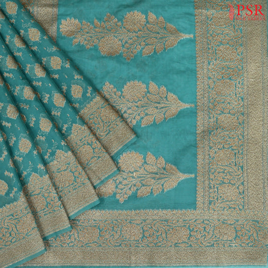 Dark Turquoise Georgette Saree