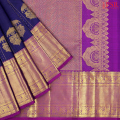 Dark Blue Kanchipuram Silk Saree