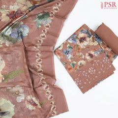 Dusty Peach Cotton Dress Material