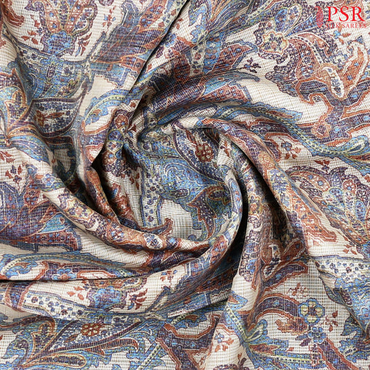 Grey & Blue Kota Saree