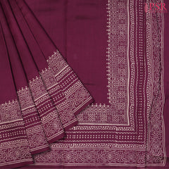 Wine Purple Munga Silk Saree