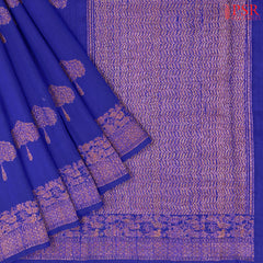 Royal Blue Banaras Jute Silk Saree