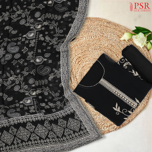 Black Organza Dress Material