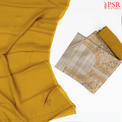 Royal Beige Kadhi Tussar Silk Dress Material