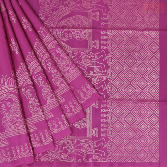 Dark Magenta Soft Silk Saree