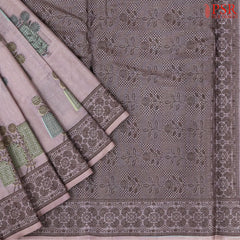 Dusty Lavender Banaras Tussar Silk Saree