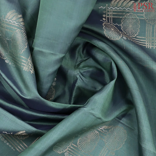 Steel Teal Soft Silk Mix Saree