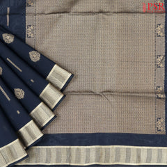 Midnight Blue Silk Cotton Saree