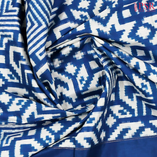 Cobalt Blue Pochampally Silk Saree