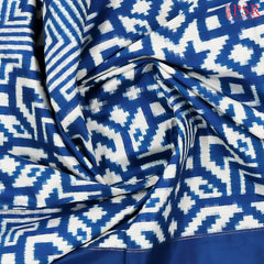 Cobalt Blue Pochampally Silk Saree