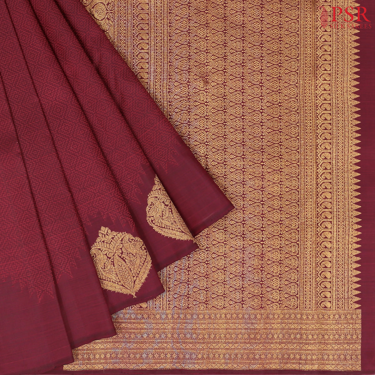 Bordeaux Maroon Kanchipuram Silk Saree