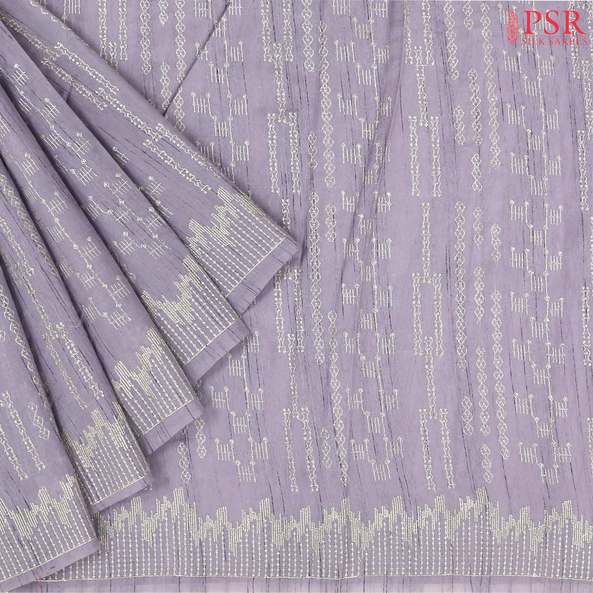 Lavender Semi Tussar Embroidery Saree