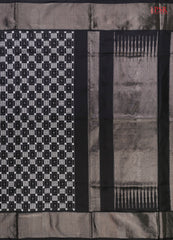 Black Pattola Ikat Silk Saree