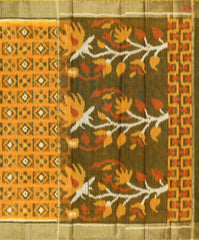 Marigold Semi Patola Silk Cotton Saree
