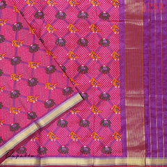 Violet Soft Patola Silk Cotton Dress Material