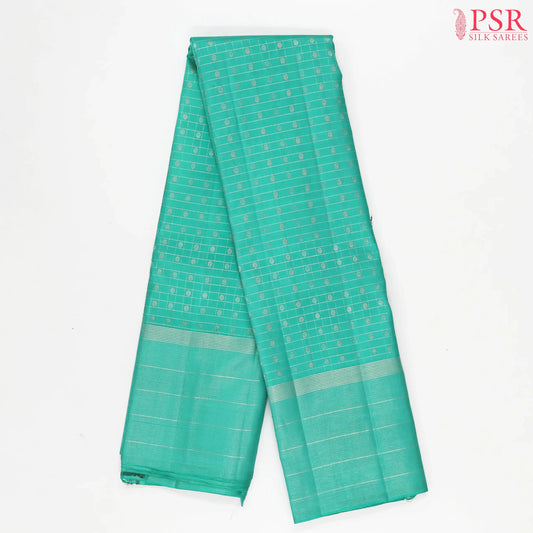Turquoise Blue Kanchipuram Silk Saree