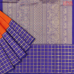 Saffron Kanchipuram Silk Saree
