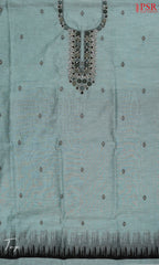 Light Teal Silk Cotton Dress Material