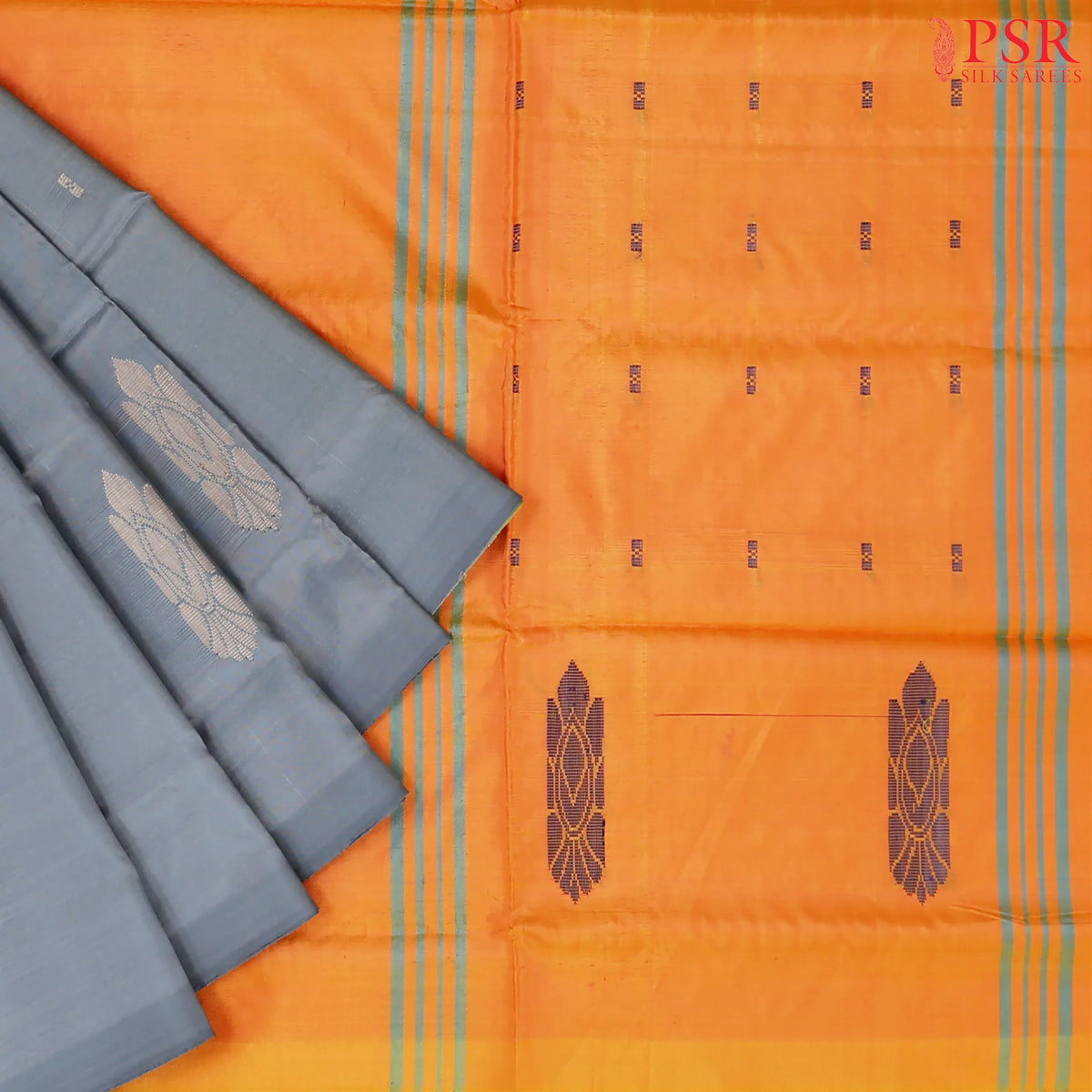 Steel Grey Vazhainaar Silk Saree